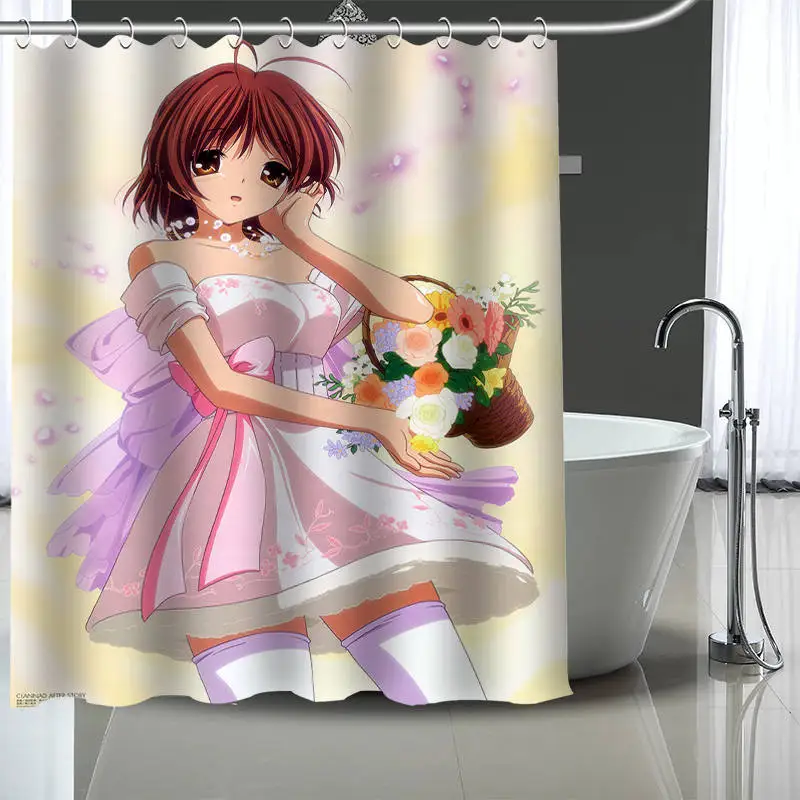 Новинка занавески Clannad на заказ для ванной из полиэстера водонепроницаемая