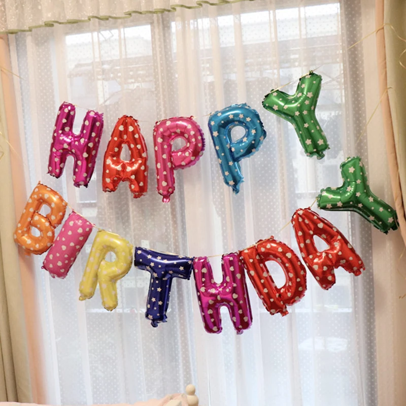 Happy Birthday Balloons 16 inch Letters Foil Party Decoration Kids Alphabet Air Baby Shower Supplies | Дом и сад