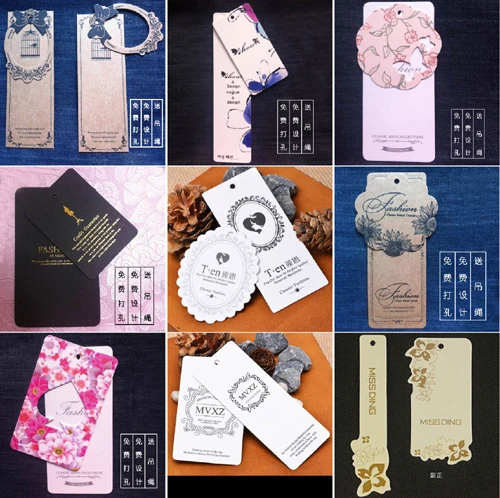 

Custom hang tags printed personal logo for clothing free design
