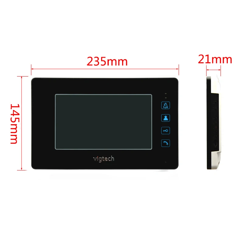 Vigtech 7 ''LCD цветной экран видео домофон запись металлическая оболочка HD мини