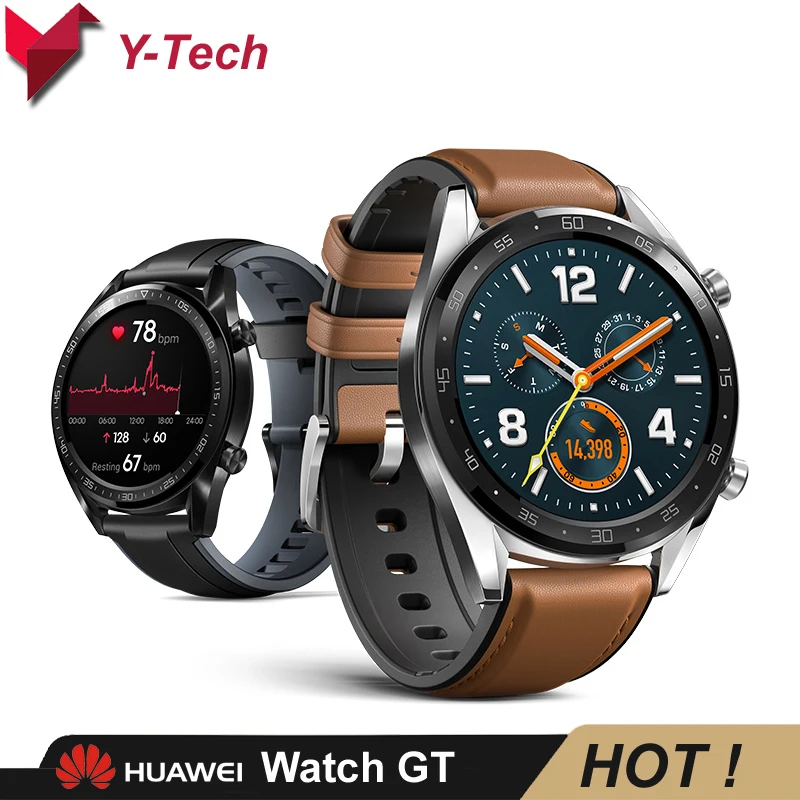 Смарт часы Huawei GT поддерживают GPS 14 дней автономной работы 5 атм водонепроницаемый