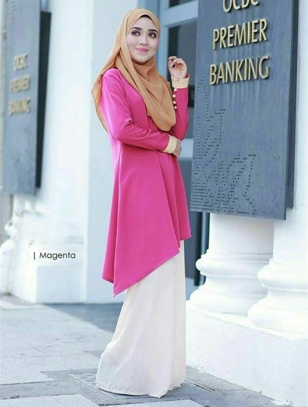 Блузка женская Свободная с длинным рукавом и круглым вырезом|long sleeve muslim blouse|muslim