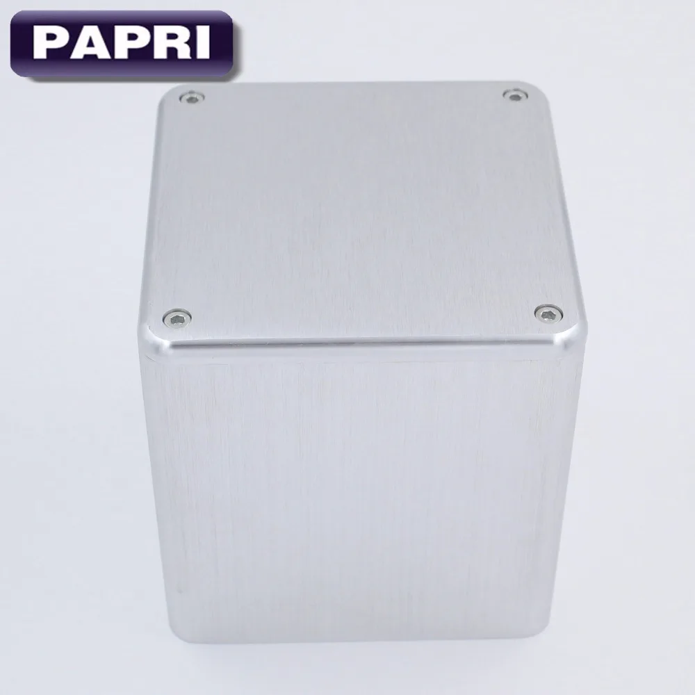 

PAPRI 110*110*96MM Silver Aluminum Black Transformer Protect Cover Case Box Protect Enclosure Audio HIFI Tube Amplifier 1PCS