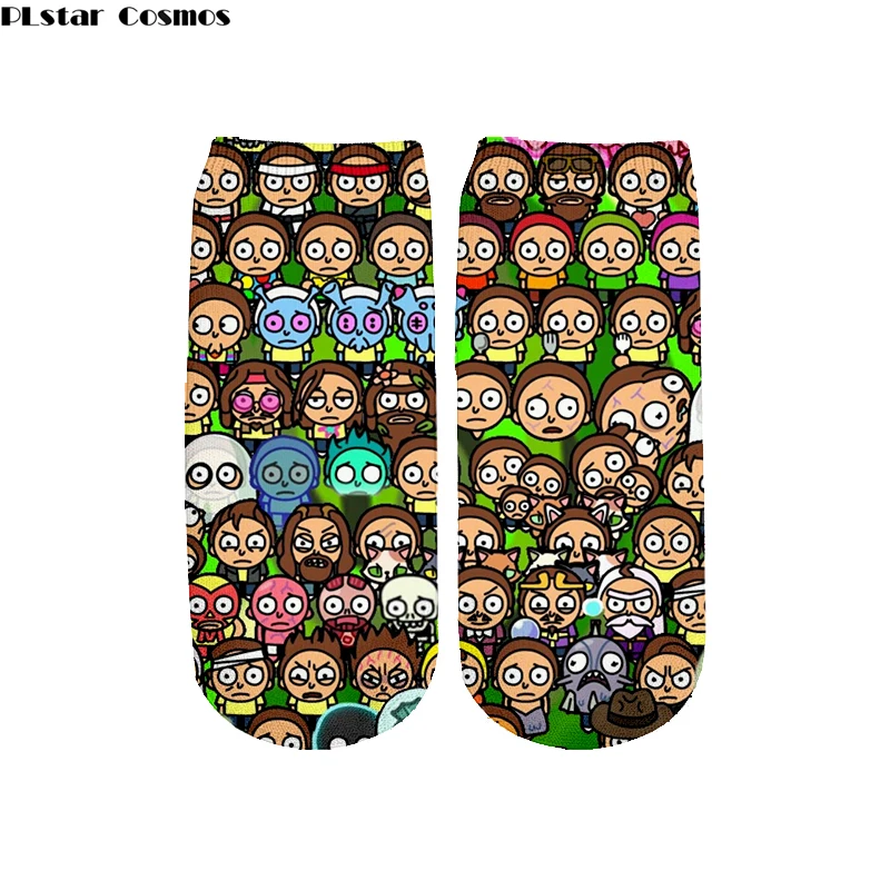 Мужские и женские модные носки Rick and Morty носки с 3d принтом забавные высокие носки галактика неоновый свет Супер Марио Покемон обычные носки