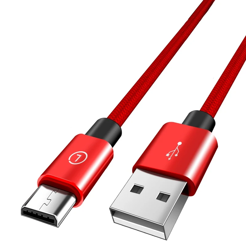 Red LINGCHEN Micro Usb кабель для Xiaomi Redmi Note 5 2.1A Быстрый зарядный кабель нейлон Usb микро мобильный телефон Android кабели huawei - Цвет: Red