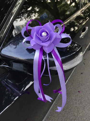 10 Свадебные автомобильные аксессуары цветы зеркало заднего вида дверная ручка украшение переднее украшение крыша хвост имитация Flowe Свадебный декор - Цвет: 10