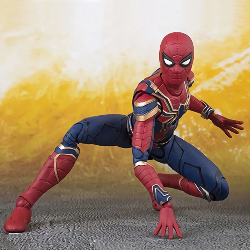 Hot 14CM Spider-Man Spiderman Avengers Infinity War upgrade iron spidere Action figure toys doll Christmas gift with box | Игрушки и