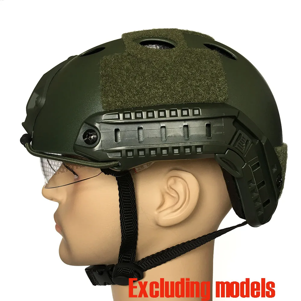 Army Green Быстрый Шлем с Goggle ABS пластиковые военные шлемы PJ стиль мотоциклетная велосипедная шляпа w/NVG Пейнтбол Wargame защитное снаряжение - Цвет: Army Green