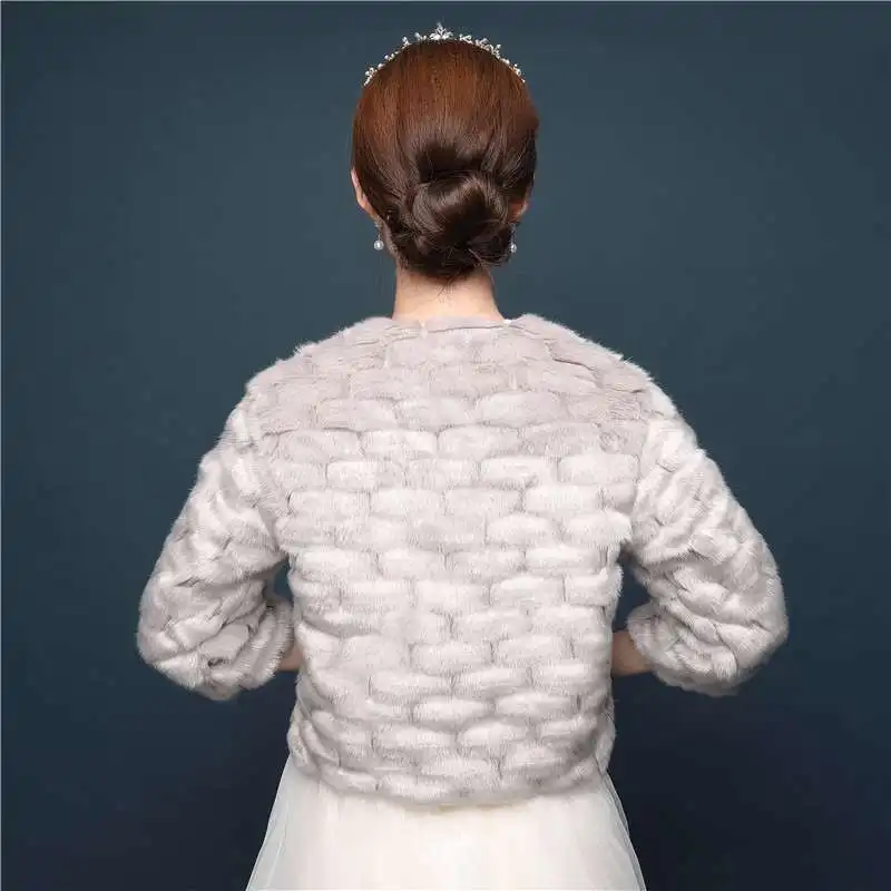 Faux Fur Coat Bride Shawl Autumn And Winter Models Wedding Accessories Long Sleeved Dresses Hair | Свадьбы и торжества