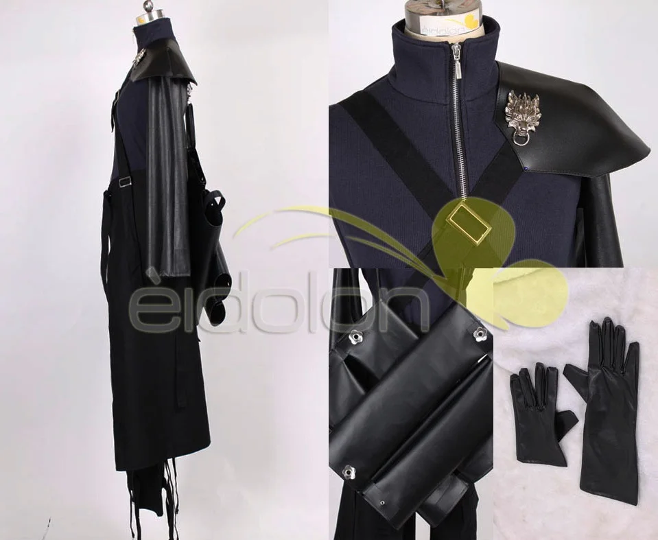 Final Fantasy FF7 Cloud Strife костюм для косплея наряд + искусственная кожа Pauldrons костюмы на