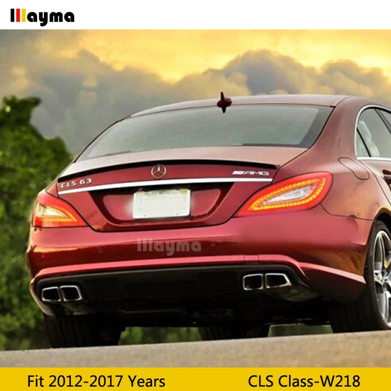 AMG Стиль матовая искусственная кожа серость задний багажник спойлер для Benz CLS250 CLS350 CLS63 AMG W218 2012- год автомобиль спойлер заднего крыла