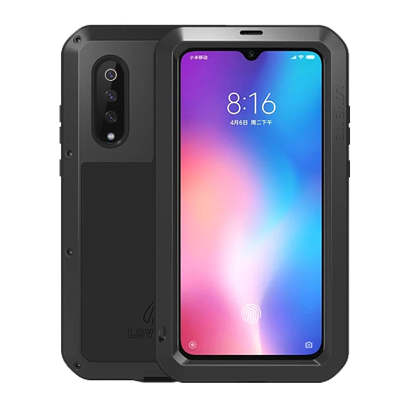 Black Роскошный защитный чехол на весь корпус для Xiaomi mi 9 8 mi 8 металлическая Броня+ стекло Gorilla glass прочный ударопрочный чехол Xiaomi mi 9 чехол s - Цвет: Black