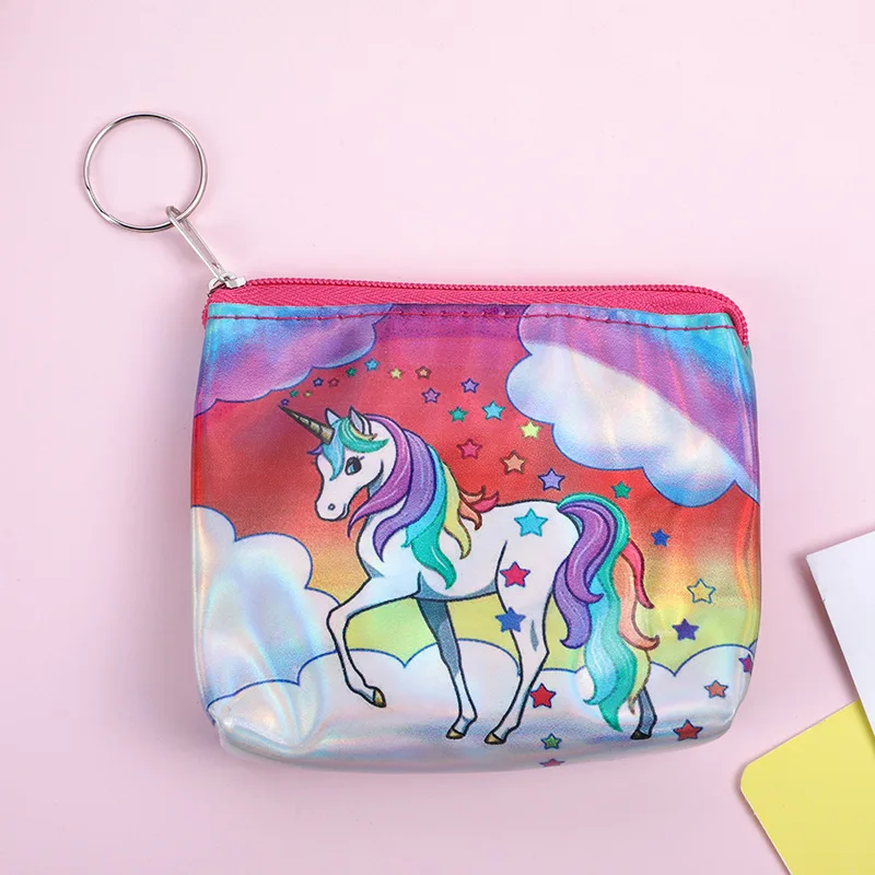 2 Новинка, кошелек my little pony, Дамский мини-кошелек с единорогом, маленький свежий кожзам, Студенческая сумка для монет с брелоком - Цвет: 2