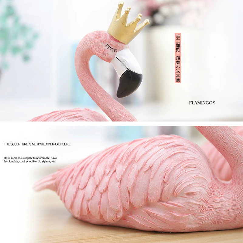 INS Фламинго Король Королева искусство изделия из смолы украшение для дома