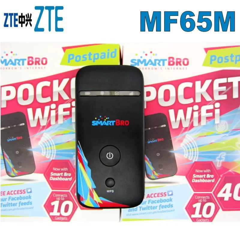 Лот из 100 шт ZTE MF65 MF65M 21 6 M wifi роутер HSPA/GSM 3G Мобильная точка доступа