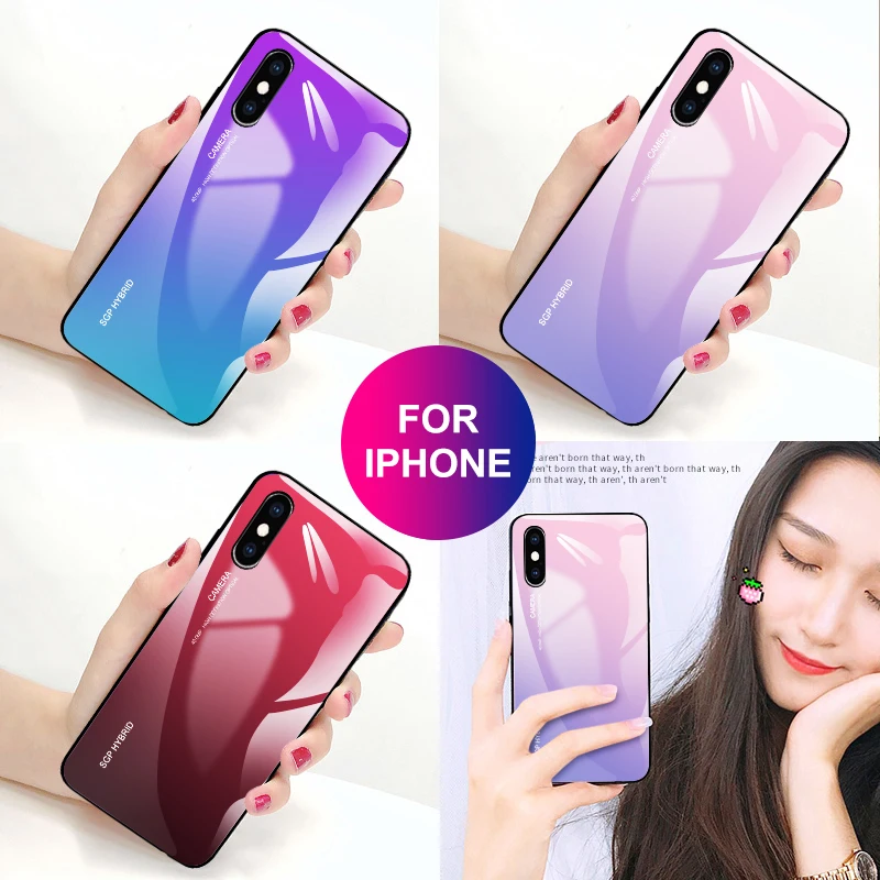 Градиентный чехол для Xiaomi Redmi 6A 5 Plus Note 6 7 Pro 4 Red mi + задняя крышка из закаленного