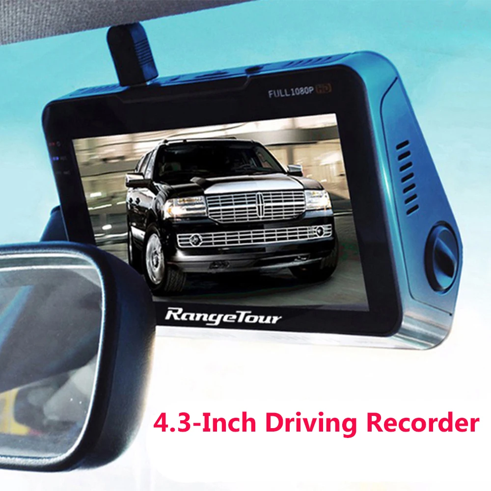 4 3 дюймовый ЖК дисплей сдвоенный объектив Автомобильная камера DVR 2018 Новый Full HD