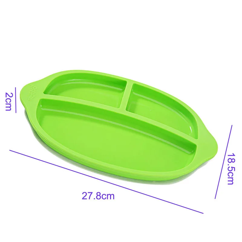 Silicone Baby Dining Divided Plate with Spoon Fork Lunch Tableware Kitchen Fruit Dishes Children Thick Bowl Utensils | Мать и ребенок