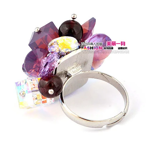 3 color crtystal flower women's ring open szie (ming) | Украшения и аксессуары