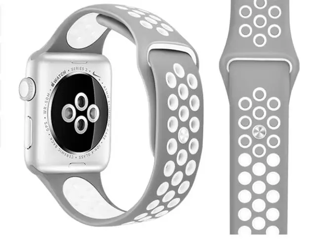 Силиконовый браслет для наручных часов Apple Watch серии 1/2/3/4/5 для наручных часов iwatch, спортивный ремешок браслет 38/40/42/44 мм