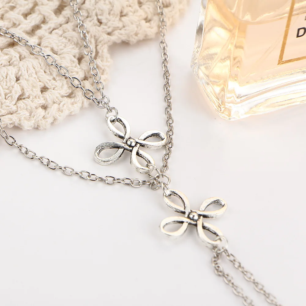 Женские браслеты до щиколотки античные серебристые полые с цветочным узором