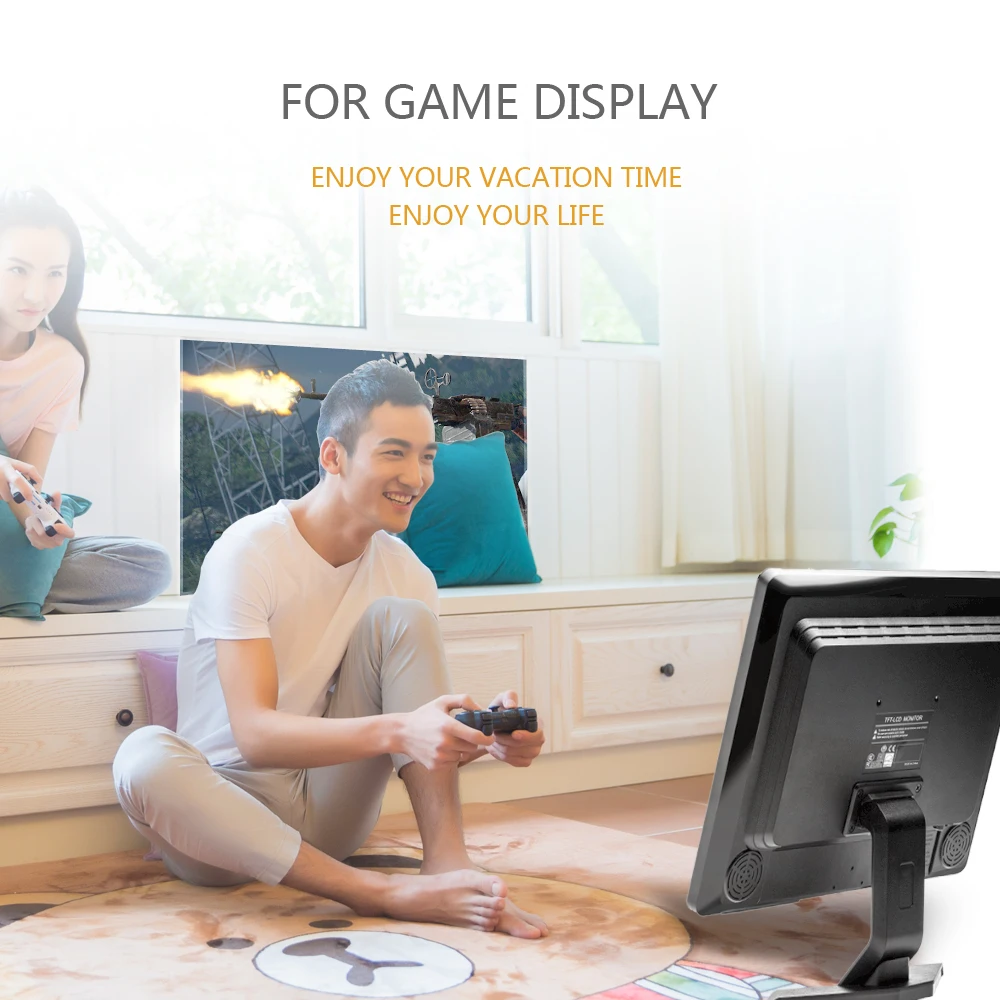 Podofo 15 &quotIPS LCD HD монитор тв и компьютер дисплей 1080P 1024x768 цветной экран камера видео
