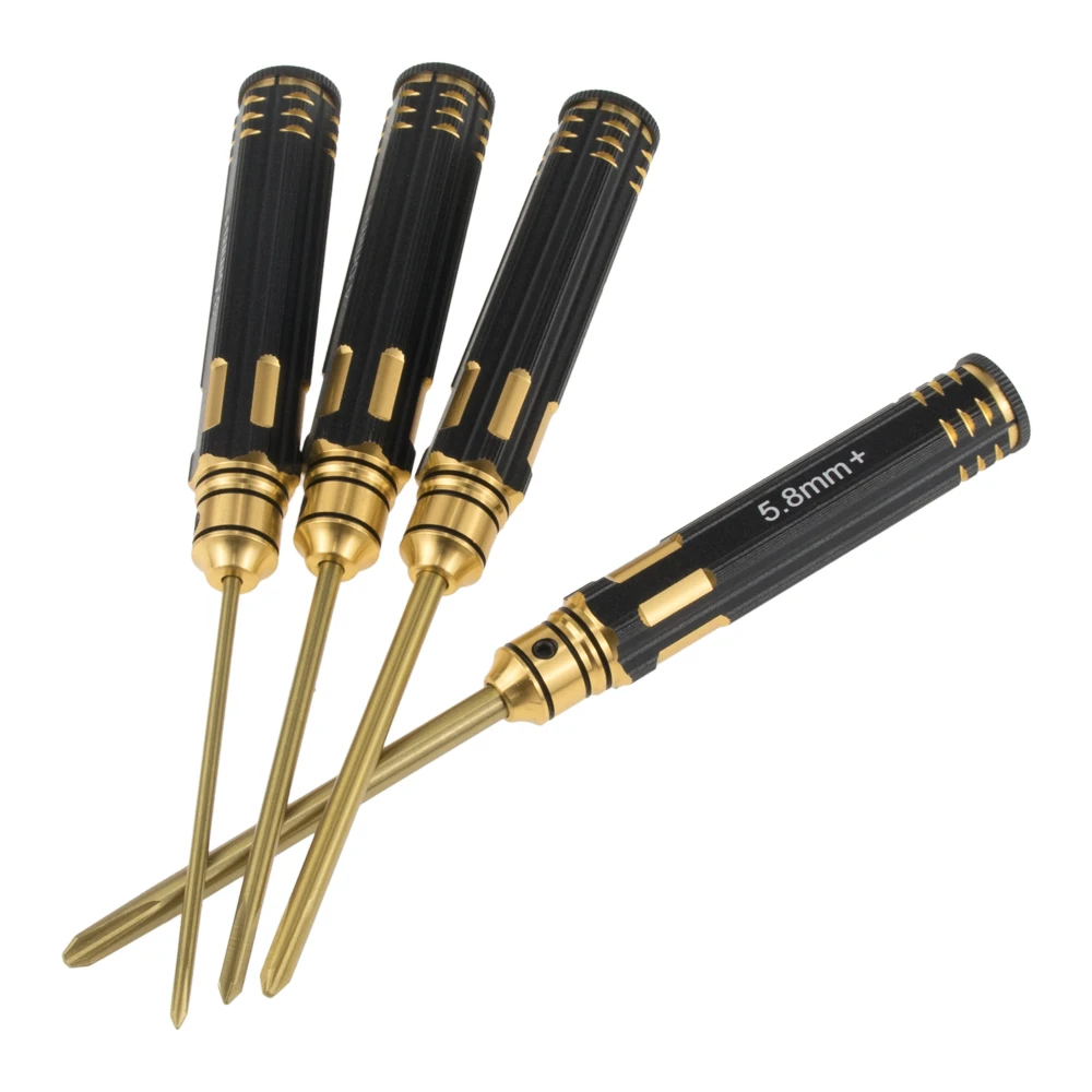 

4Pcs 3.0/4.0/5.0/5.8mm Upgraded Slotted Head Screwdriver for Electronic Repair Hex Socket Nut RC Helicopter CarScrewdriver Tools