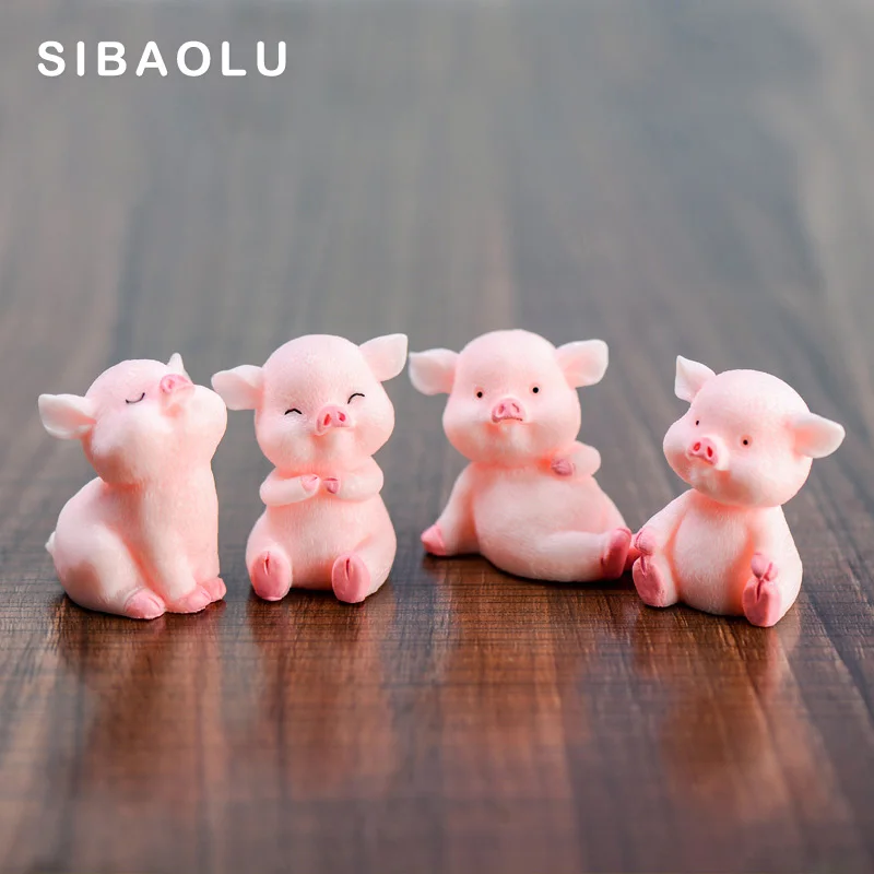 

Artificial Pig Piggy figurine animal Model home decor miniature fairy garden house cake desk decoration DIY accessories modern
