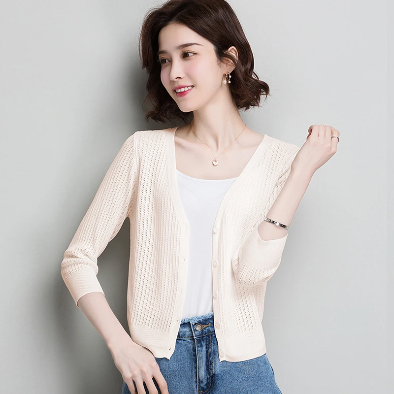 

New Arrival Summer Women Ladies Striped Cardigan Elegant Female Thin Casual Slim Blouses Tops Free Shipping