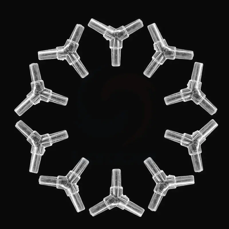 50pcs Acrylic Aquarium 3 Way Y Shape Connector Air Oxygen Flow Valves For Fish Tank Pipe Tubing Accessories | Дом и сад