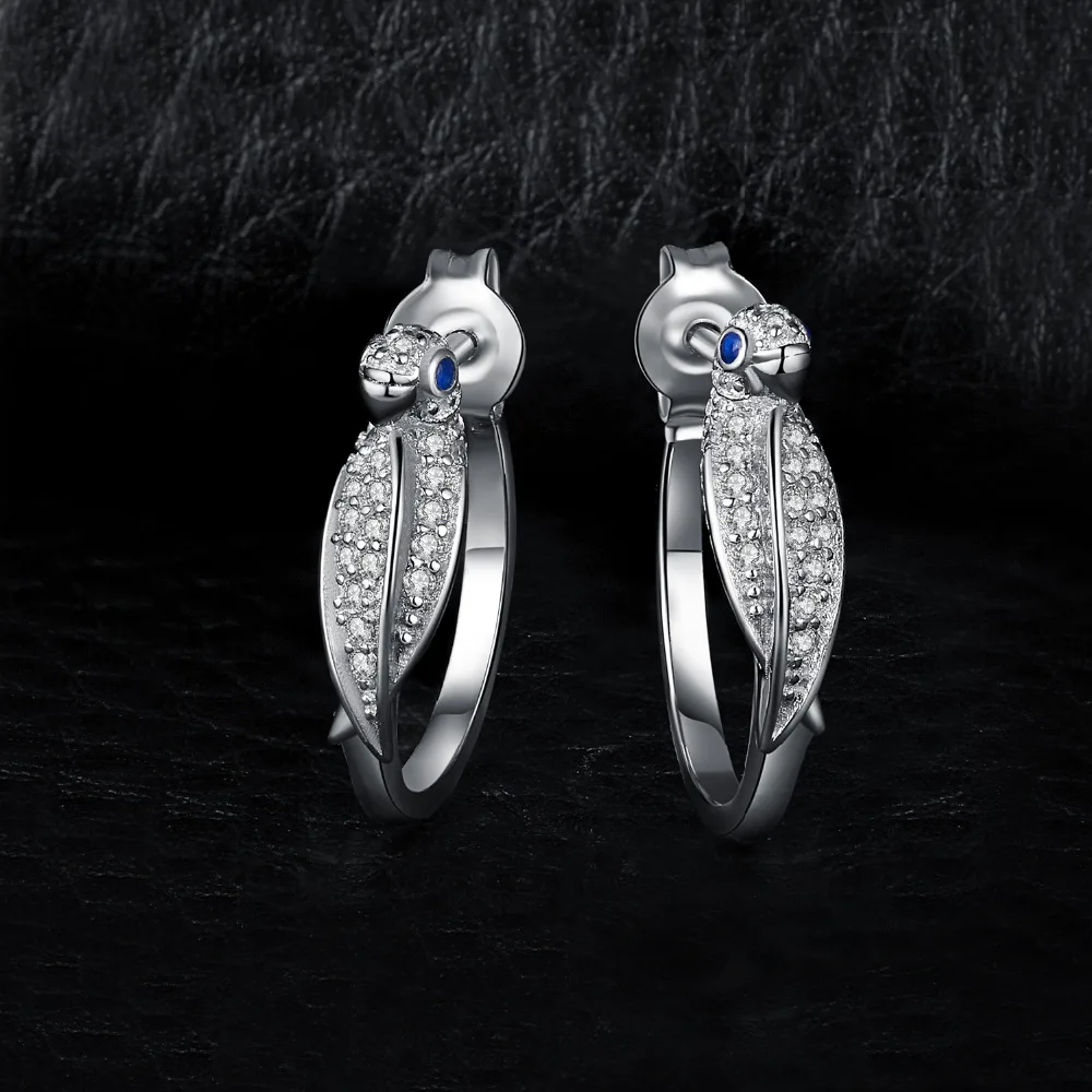 JewelryPalace создан синий сапфир попугай товары для птиц обруч серьги 925 пробы серебро