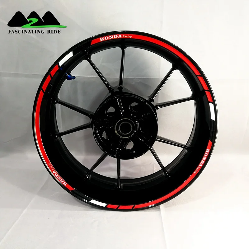 Для honda CBR1000RR 600R 300R CBR650F мотоциклы колеса наклейки водонепроницаемый Светоотражающие Обода наклейки передние и задние пользовательские внутренний обод