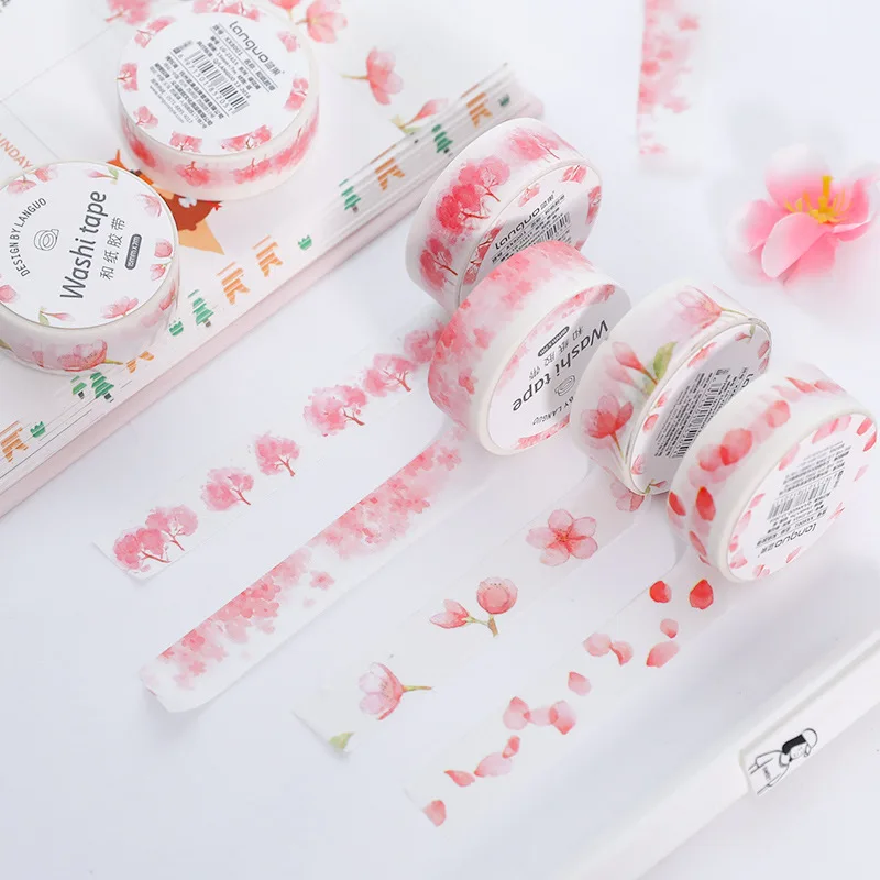 4 шт. Романтический cherry blossom серии васи клейкие ленты руководство дневник diy