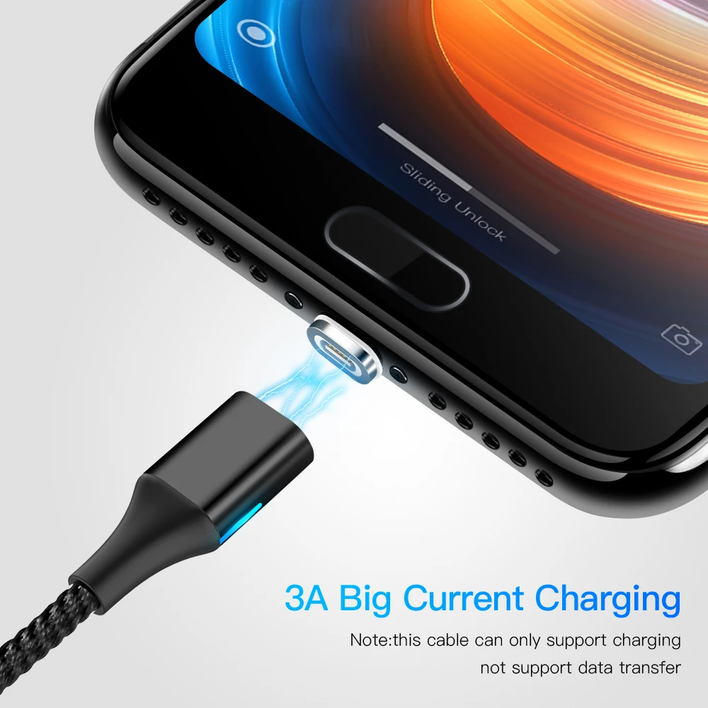 Магнитный кабель 3 А Micro USB Type C для Samsung Huawei Xiaomi магнитный шнур зарядки и передачи