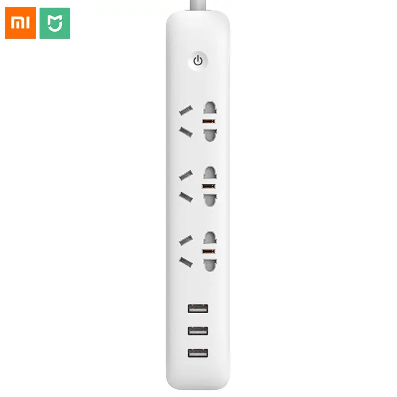 Умная Wi Fi Лента Xiaomi Qingmi оригинальный удлинитель с 3 портами USB быстрая зарядка 5