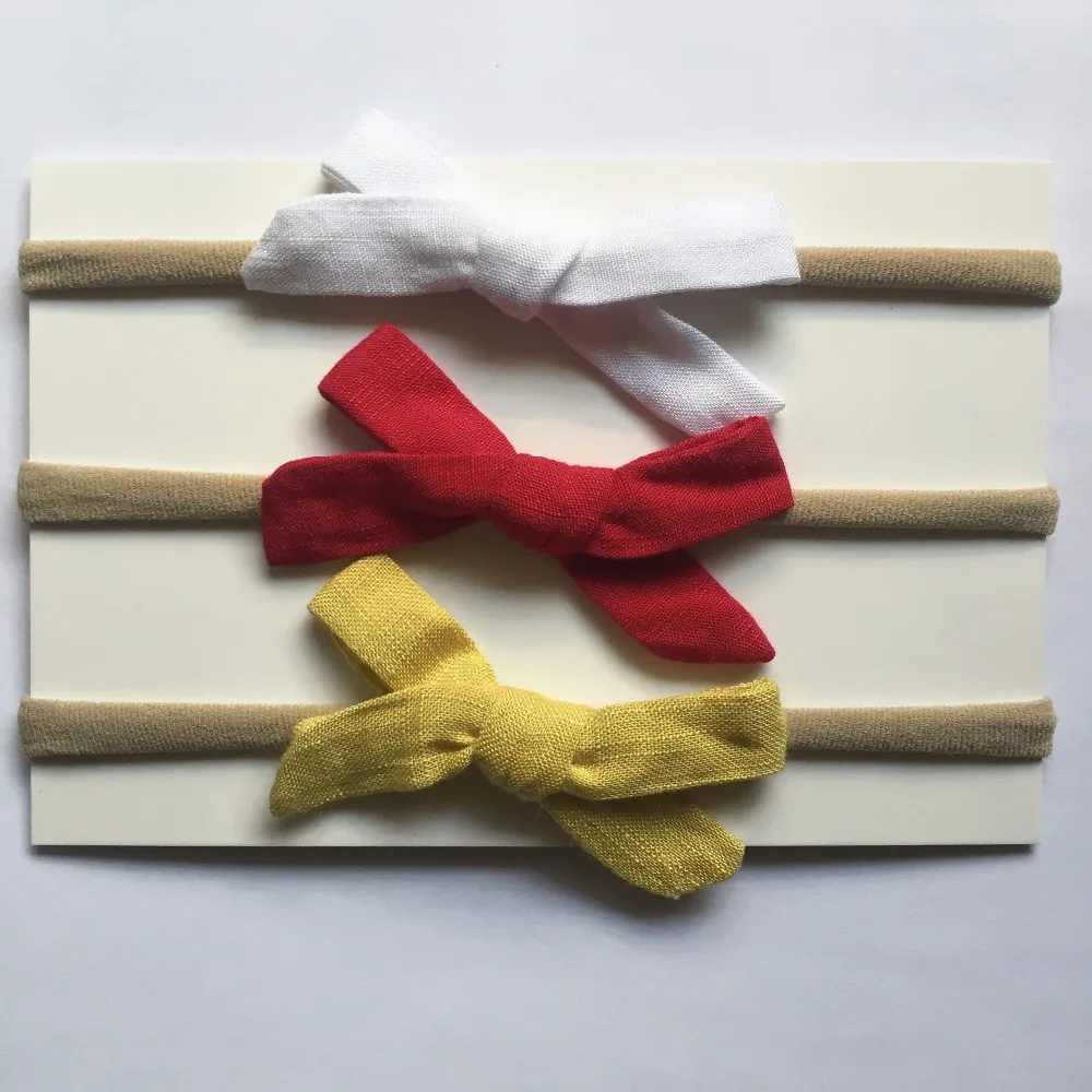 3pcs/pack Handmade Newborn kids Bow Nylon Headbands Soft Headwear Elastic Head band | Детская одежда и обувь