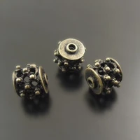 10pieces wholesale antique bronze tone beads brass hollow accessories bracelet charms necklace pendant jewelry findings 38011
