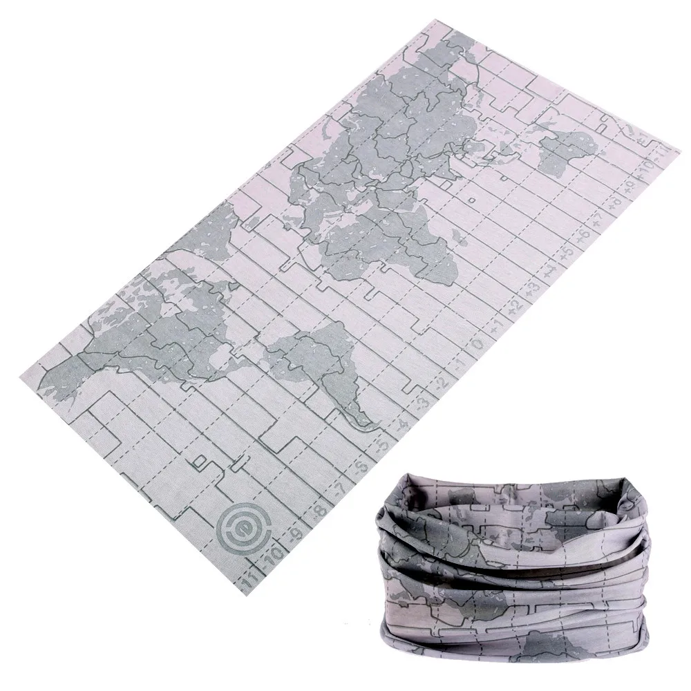 

Shemagh Bandana Gray Map Paintball Sport Mask Balaclava Tactical Fishing Multi Use Face Shield Deporte buffe Tubular Neck Warmer