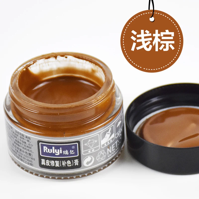 light brown Натуральная кожа краска для обуви сумка для одежды диван окрашивание краски агент ремонт царапин ремонт pastee 30 мл/бутылки инструменты - Цвет: light brown
