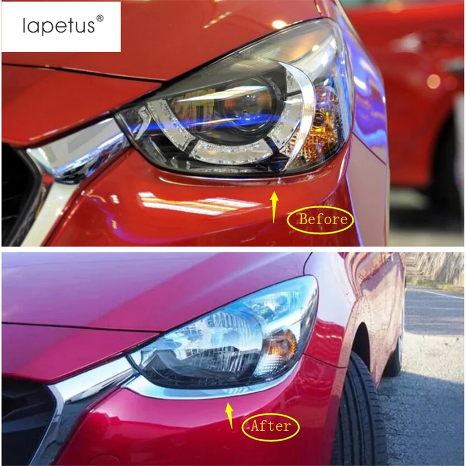 Аксессуары Lapetus подходят для Mazda 2 Demio 2015 2019 ABS Передние фары лампа век бровей