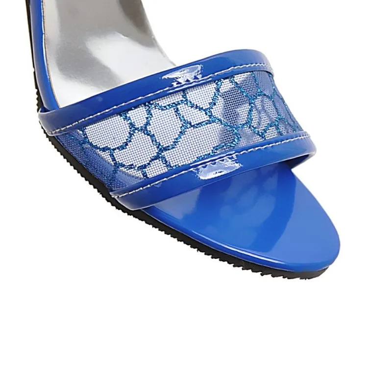 Женские босоножки на очень высоком каблуке Пляжная обувь из искусственной кожи с