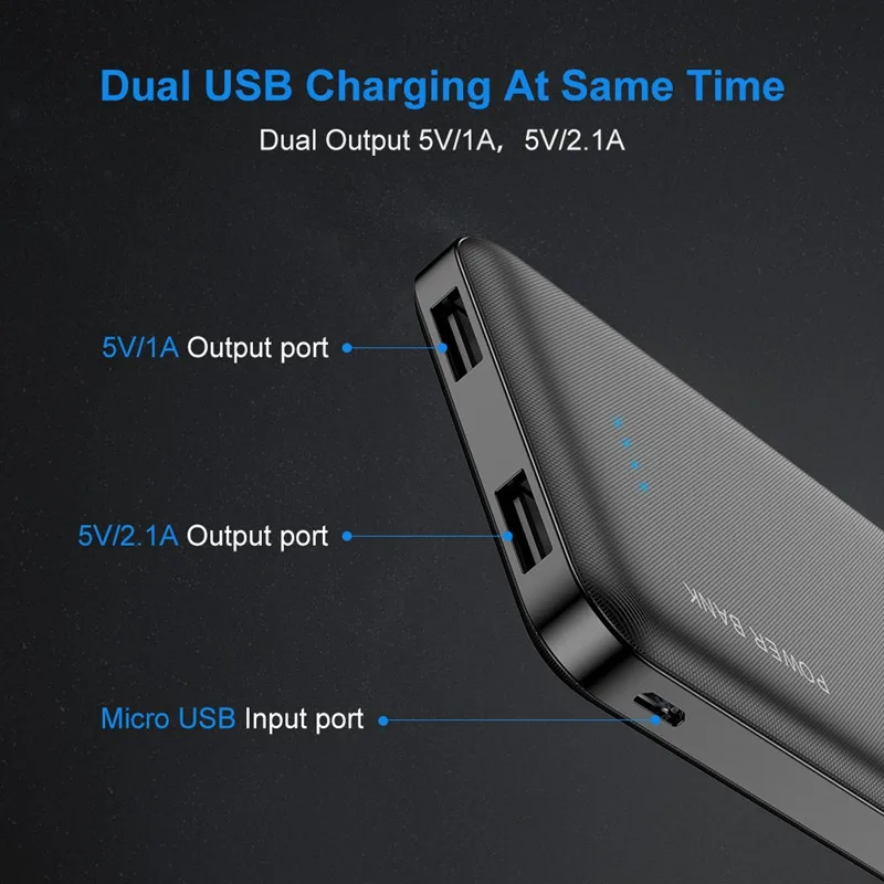 Floveme power Bank 10000 мАч портативное зарядное устройство USB двойной выход мини-Банк питания для Xiaomi Внешний аккумулятор светодиодный блок питания