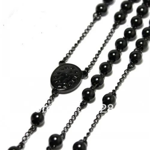 Цепочка Из Нержавеющей Стали с шариками и крестом Иисуса ожерелье из нержавеющей