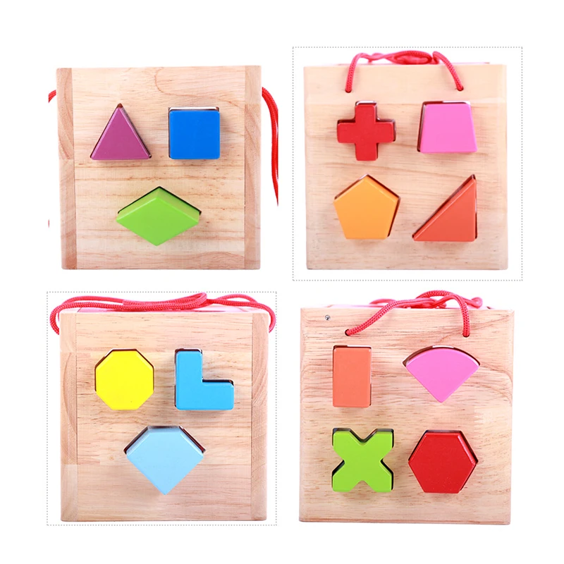 New Colorful Shape Puzzle Set Wooden Toy Educational Baby for Children Learning Developing Toys | Игрушки и хобби