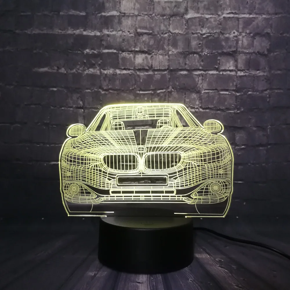 Роскошный автомобиль 3D светодиодный Ночной светильник украшения флэш-память USB