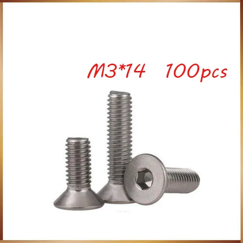 

Free shipping100pcs DIN7991 M3 x 14 A2 Stainless Steel Screw Hexagon Hex Socket Countersunk Head Cap Screwsstainless nails,bolts