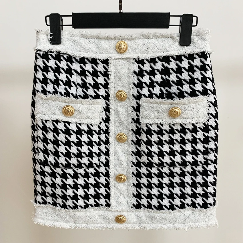

Женская твидовая мини-юбка, юбка в стиле барокко из твида с бахромой, Новинка осени и зимы 2021