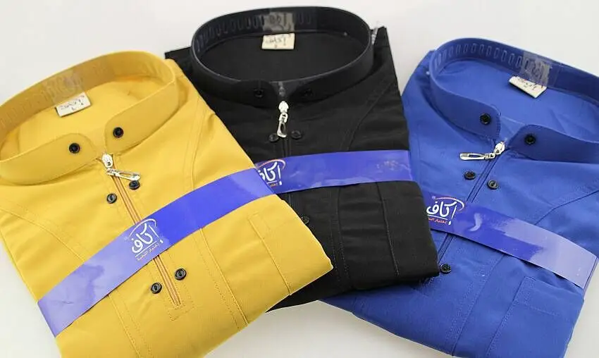 

Muslim menswear koshibo Thick material shirt men tops Malaysian men's clothes stand collar erkek giyim vetement homme 122860