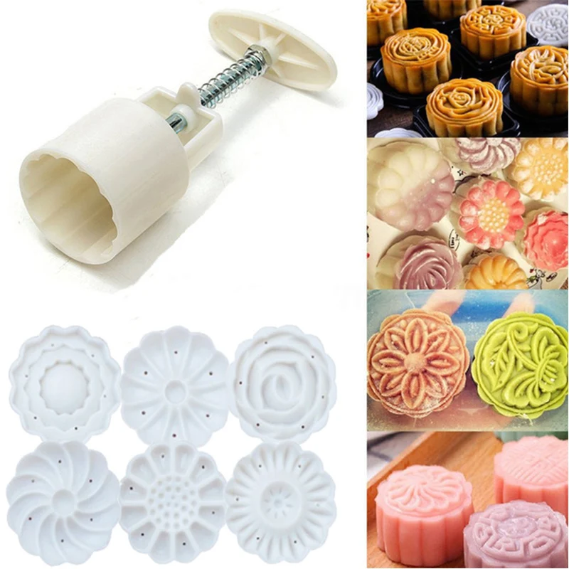 3D розы лунный пряник пресс форм 6 Стиль ручной Давление Fondant (сахарная) конфеты