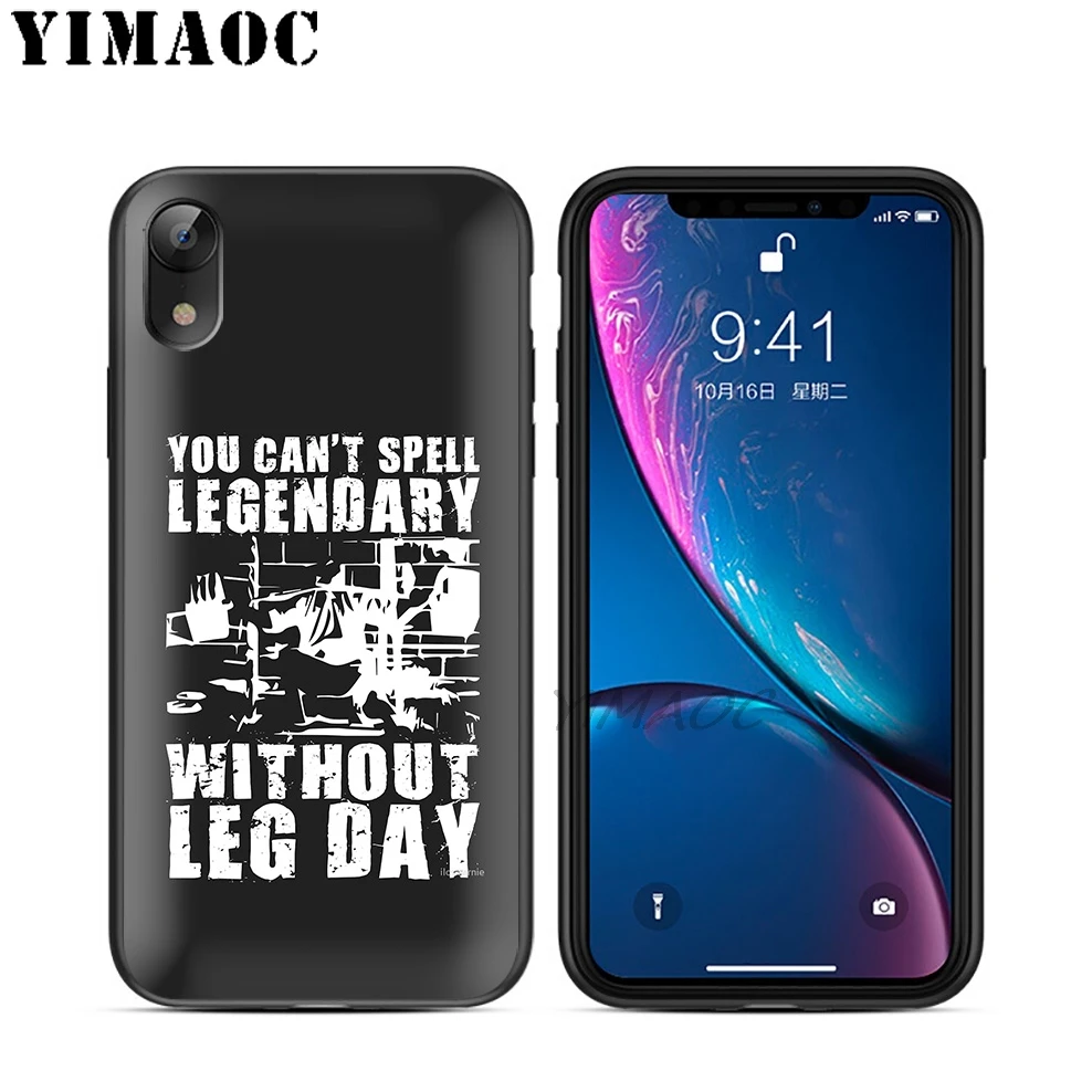 YIMAOC Conquer Gym Gain Бодибилдинг мягкий черный силиконовый чехол из ТПУ для iPhone X или 10 8 7